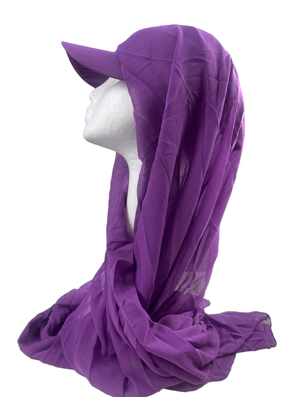 Hijab Casquette Mauve