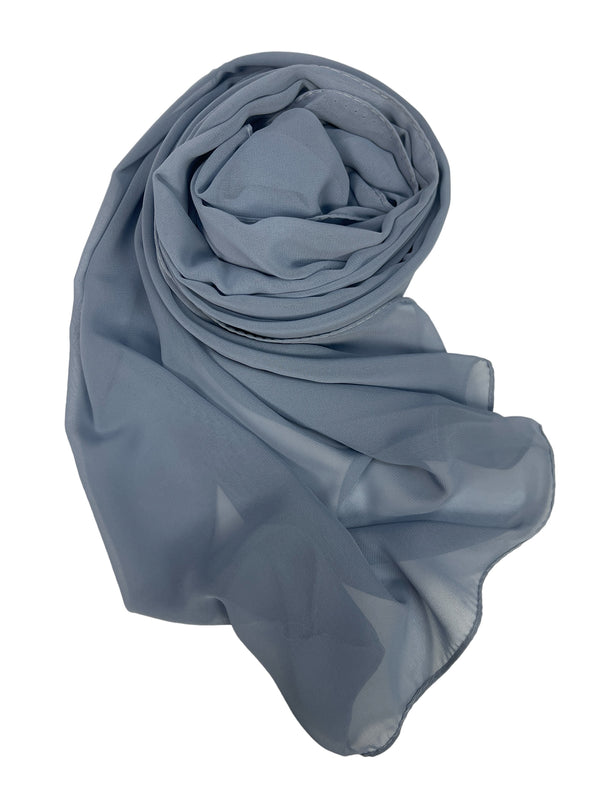 Hijab chiffon gris pétrole