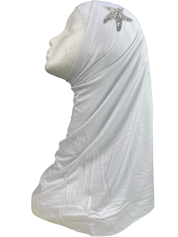 Mini Hijab Élastique avec Motif Distinctif