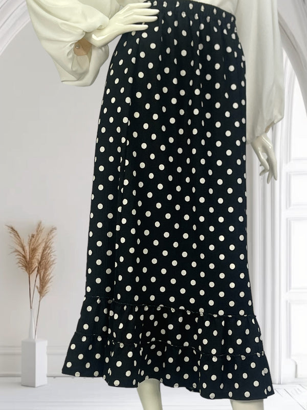 Long polka dot skirt