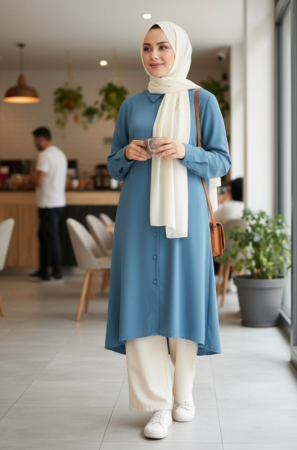 Tunique Élégante Bleu Ciel – Style Chic & Confort
