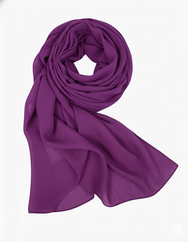 Hijab Chiffon Violet Royal Profond – Élégance Abordable à 5$!