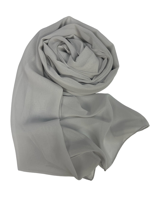 Hijab chiffon Gris pâle