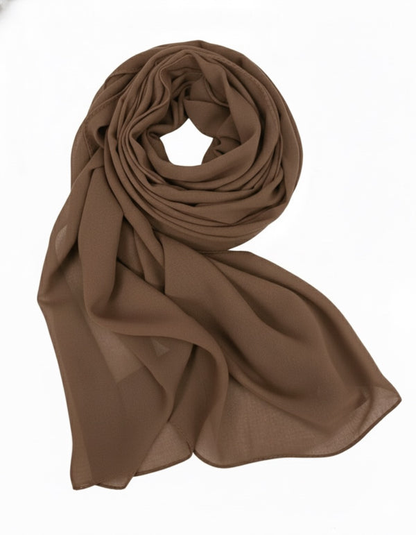 Hijab Chiffon Brun Riche – Charme Authentique à 5$