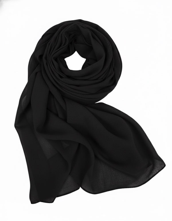 Hijab Chiffon Noir Intemporel – L'Indispensable à 5$!