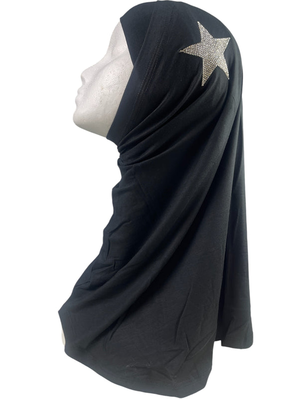 Mini Hijab Élastique avec Motif Distinctif