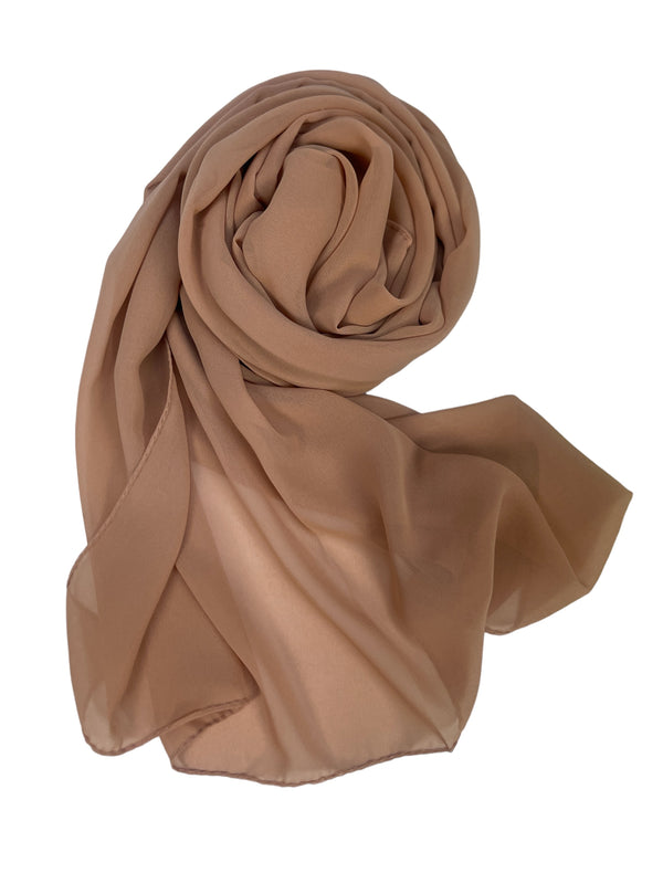 Hijab chiffon beige foncé