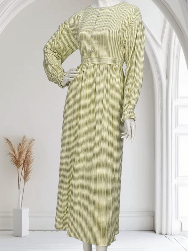 Lime yellow Salma striped dress