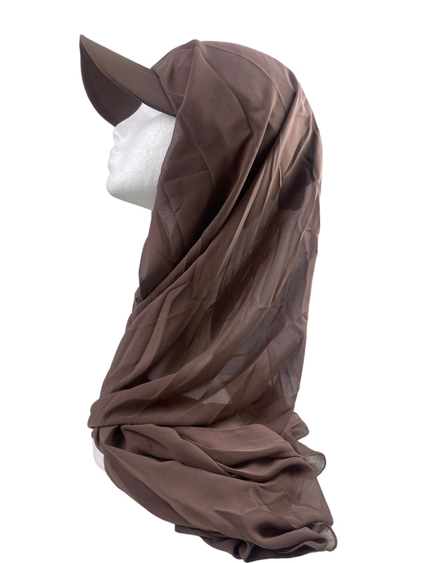 Hijab Casquette Beige Foncé