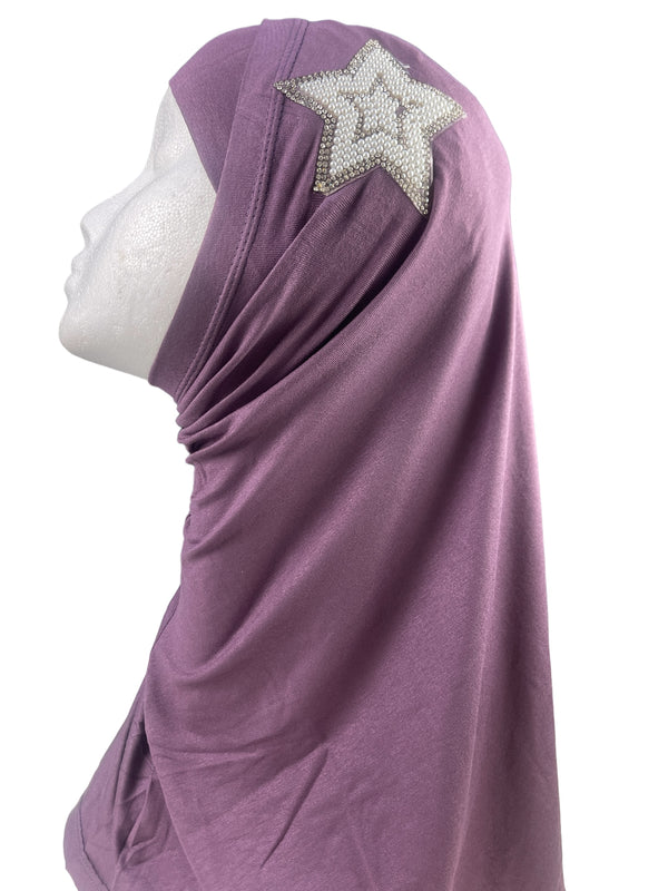 Mini Hijab Élastique avec Motif Distinctif