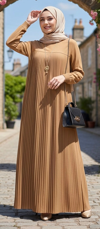 Robe Longue Plissée Élégante | Mode Modeste & Mastour