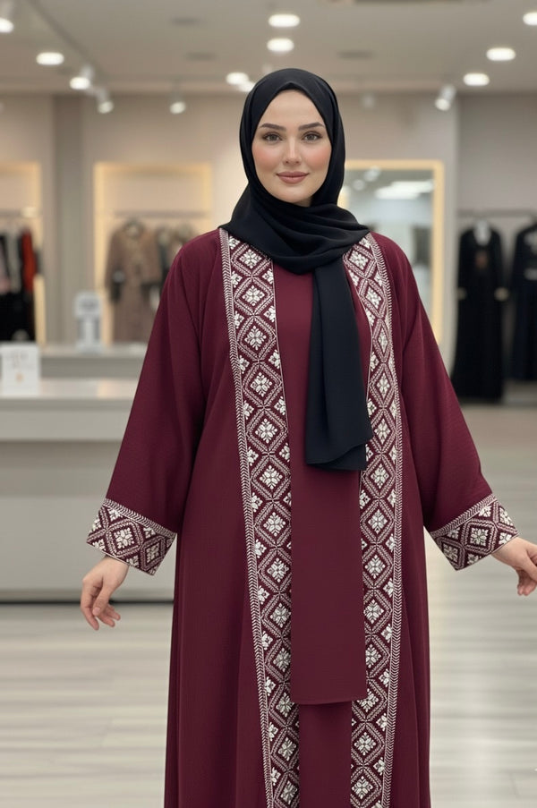Abaya Hiver Premium - Broderie de Haute Qualité